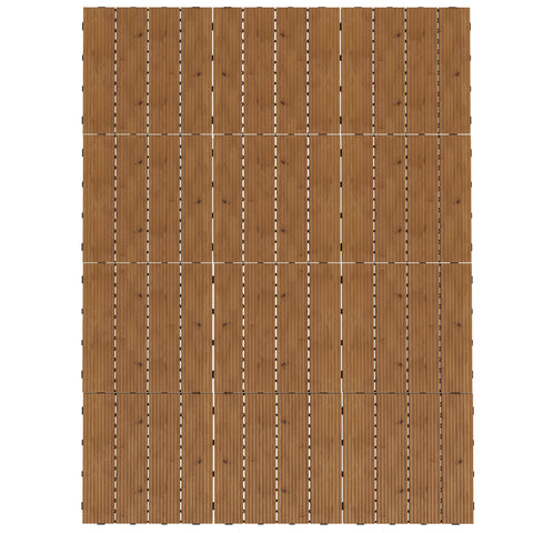 Rootz Terrace Tiles Set - Dotted Wooden Tiles - Interlocking Easy Install - Covers 1.08 m² - Each 30x30x2.5cm