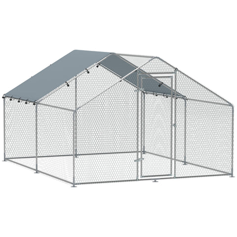 Rootz Large Chicken Enclosure - Metal Bird Cage - Poultry Run - UV & Water Resistant - 300cm x 340cm x 190cm