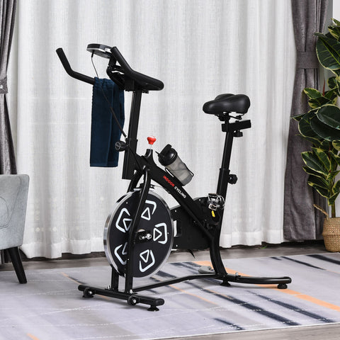 Rootz Home Fitness Bike - Indoor Trainer - Cardio Exercise Bike - LCD Display - Steel Black - 59cm x 100cm x 105-116cm