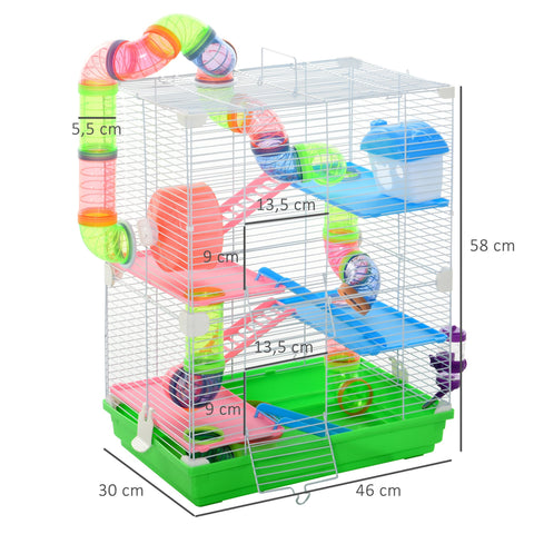 Rootz Small Animal Cage - Rodent Cage - Mouse Cage - Spacious Design - 46cm x 30cm x 58cm