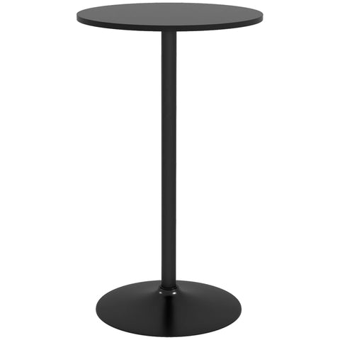 Rootz Bar Table - Table For 2 People - Modern Design - Round Table - Powder-coated Steel - Black - 60 x 60 x 102 cm