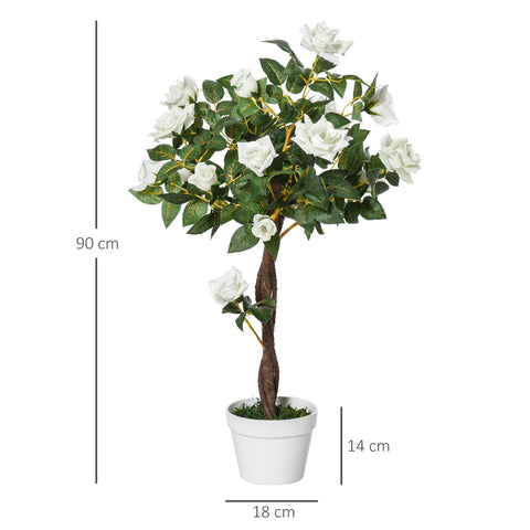 Rootz Artificial Tree - Artificial Plant - Cement Pot - Low Maintenance - 18cm x 90cm