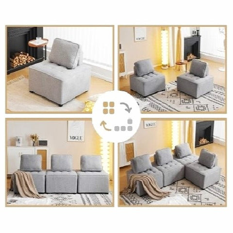 Rootz Modular Living Room Sofa - Couch - Sectional Seating - Softness & Breathability - 76L x 73W x 76H cm