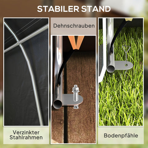 Rootz Garden Shed - Tool Tent - Set Up Garage - Waterproof - UV-Resistant - 300cm x 600cm x 230cm - Durable Protection