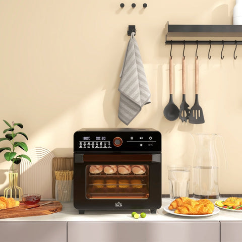 Rootz Mini Oven Air Fryer - Retro Toaster - Multifunctional Cooker - 17 Presets - 20L Capacity - 40-220°C - 36cm x 37cm x 34.5cm