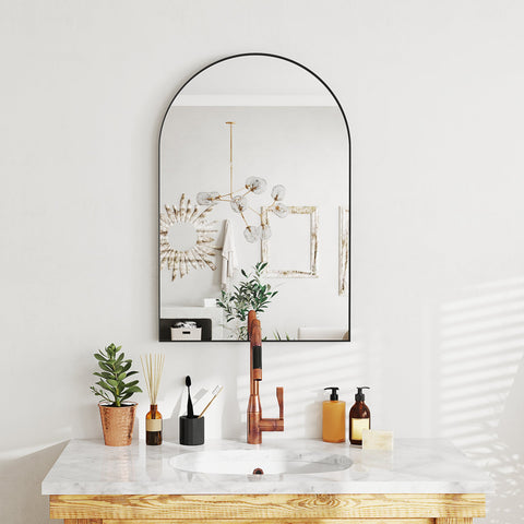 Rootz Curved Wall Mirror - Bathroom Glass - Bedroom Mirror - Rust & Water Resistant - 60cm x 3cm x 90cm