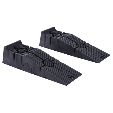 Rootz Car Access Ramps - Plastic Ramps - Vehicle Maintenance - Shockproof & Stackable - 2.5 Ton Capacity - 91x30x21 cm - Black