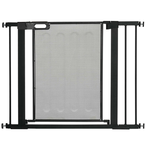 Rootz Adjustable Pet Gate - Stair Gate - Dog Barrier - Automatic Closing - One-Hand Operation - 75-103W x 76H cm - Steel and ABS