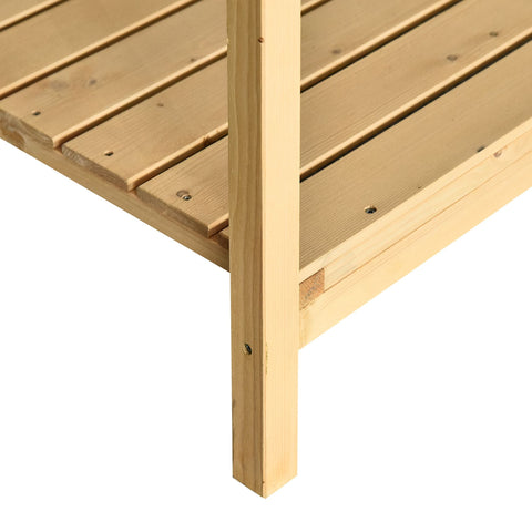Rootz Raised Bed Planter with Shelf - Garden Planter - Spruce Planter Box - Irrigation Inlets - 110L x 46W x 76H cm