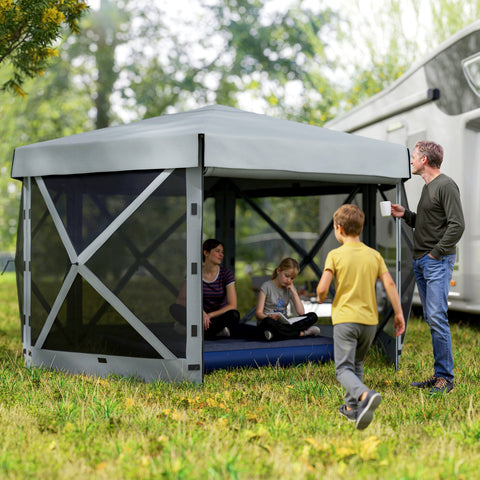 Rootz Garden Pavilion - Garden Tent - Party Tent - Waterproof & UV Resistant - Grey - 360cm x 315cm x 220cm
