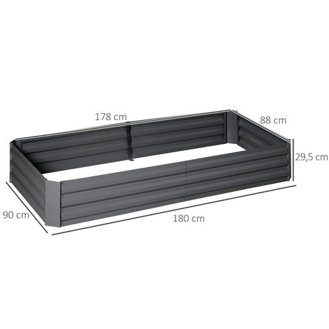 Rootz Metal Raised Bed - Planter Box - Plant Holder - Boosts Root Growth - 180cm x 90cm x 29.5cm