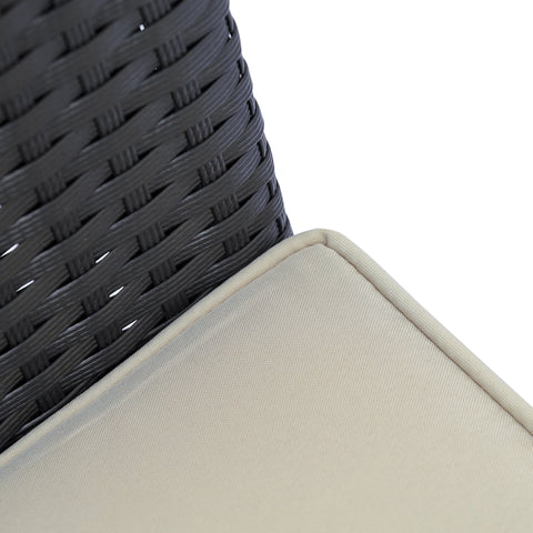 Rootz 6 Person Garden Furniture Set - Outdoor Dining Set - Patio Set - Washable Cushions - 130cm x 90cm x 75cm Table, 58cm x 58cm x 85cm Chairs