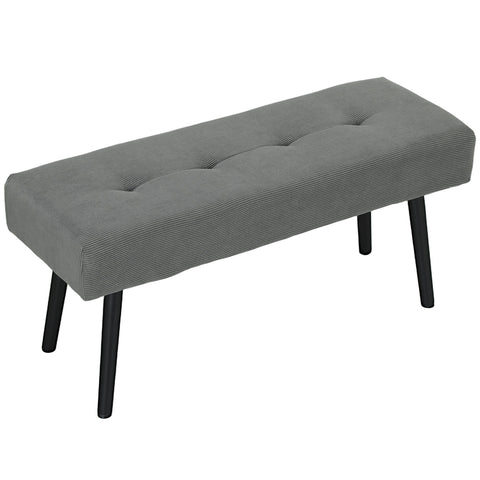 Rootz Upholstered Bench - Shoe Bench - Bedroom Seating - Maximum Comfort - 100 x 36 x 45 cm - Grey