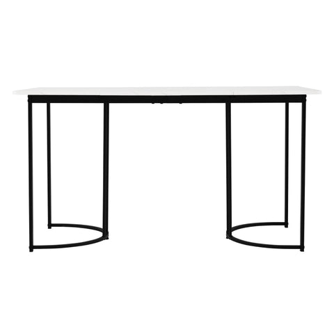 Rootz Modern Dining Table - Marble Pattern - Stylish Work Area - Durable MDF & Metal - 140 x 80 x 75 cm