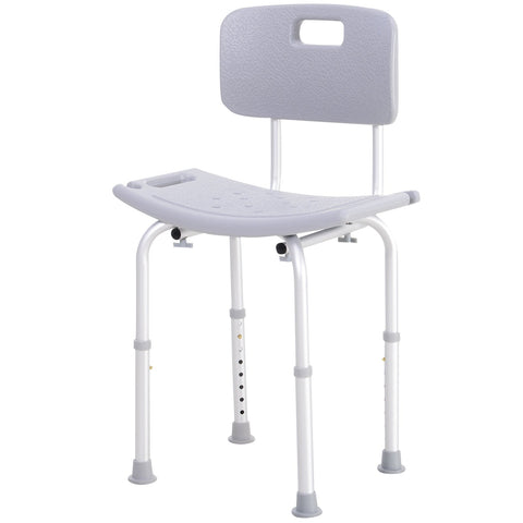 Rootz Shower Chair Bath Stool - Shower Seat - Bath Aid - Height Adjustable Comfort - 55cm x 50.6cm x 71-78.5cm