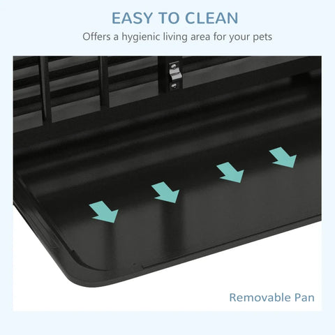 Rootz Hondenbench - Heavy Duty Hondenkooi - Inclusief Basisbak - Slot - Universele Wielen - Afneembare bak - Zwart - 94 cm x 58 cm x 78 cm