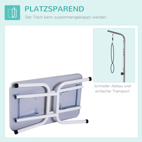 Rootz Pet Care Table - Styling Table - Grooming Station - Stable Metal Frame - 81cm x 48.5cm x 80cm - Blue