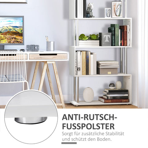 Rootz Standing Shelf 4 Compartments - Room Divider - Wall Shelf - Space-Saving - 80x30x145 cm