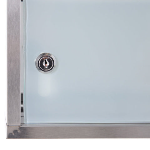 Rootz Medicine Cabinet - First Aid Storage - Secure & Durable - Stainless Steel - 30cm x 12cm x 60cm