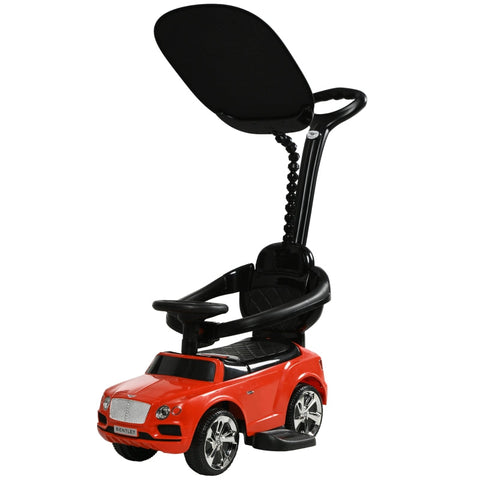 Rootz Bentley Bentayga Licensed 3-in-1 Ride-On Car - Push Car - Toddler Car - Removable Canopy - Anti-Slip Seat - Quiet Wheels - Red+Black - 90L x 49W x 95H cm