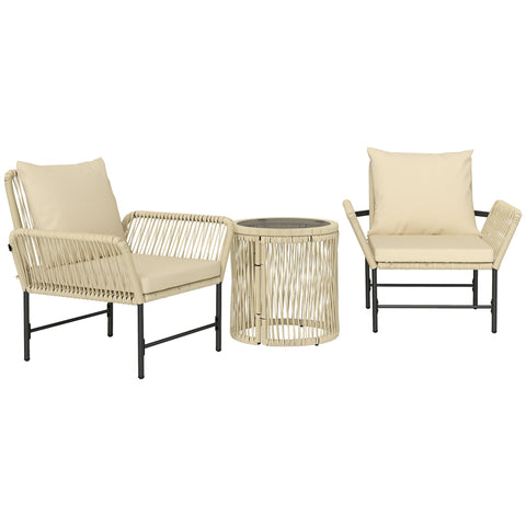 Rootz Poly Rattan Garden Furniture Set - Balcony Furniture - Outdoor Seating - Weather Resistant - 80cm x 74cm x 79cm
