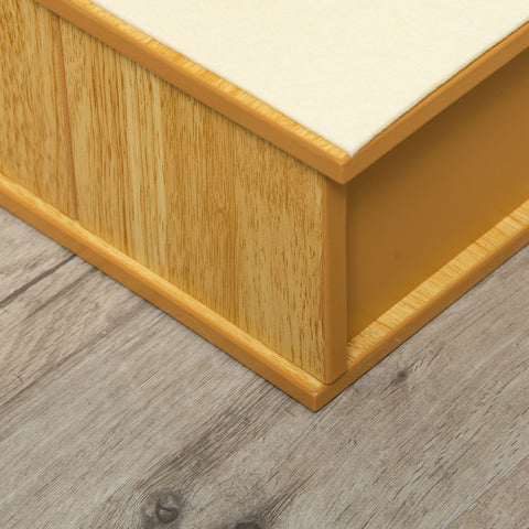 Rootz 4-Stage Pet Stairs - Dog & Cat Steps - Short Plush Ramp - Joint Protection - 40cm x 59cm x 54.2cm