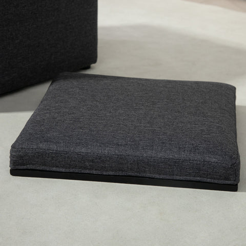 Rootz Sitting Stool with Storage - Foot Stool - Upholstered Stool - Elegant Design - 42cm x 42cm x 41cm, Grey Linen Look