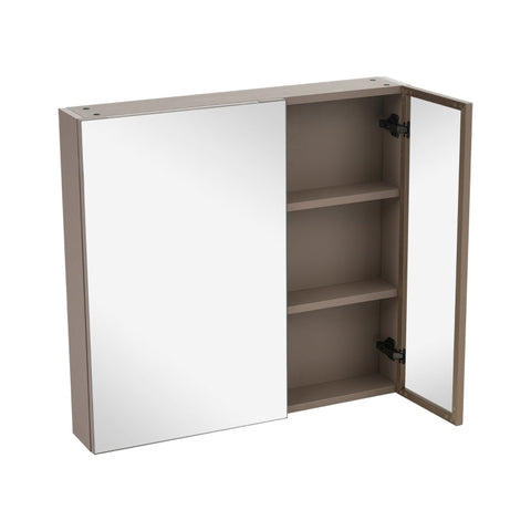 Rootz Light Brown Bathroom Furniture Set - Washbasin Cabinet - Vanity Unit - Easy to Clean - 90cm x 47cm x 48cm & Mirror Cabinet 80cm x 12cm x 75cm