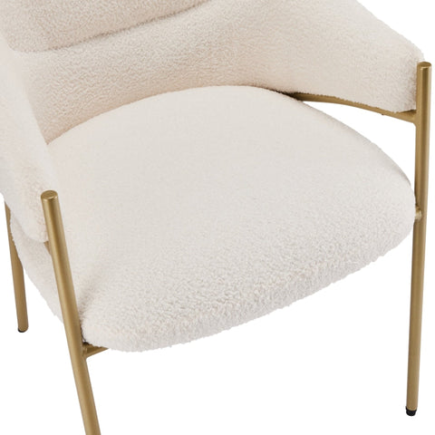 Rootz Sherpa Dining Chair - Dressing Chair - Lounge Chair - Luxurious Comfort - 54.5L x 67W x 83.7H cm