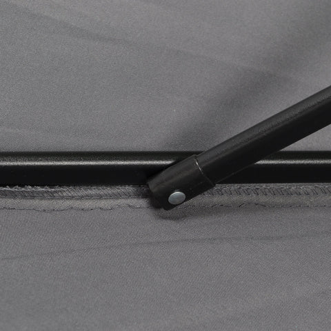 Rootz Parasol Ø196cm - Sunshade - Balcony Screen - Portable Shade - Aluminum Frame - Ø1.96m x 2.04hm  Grey