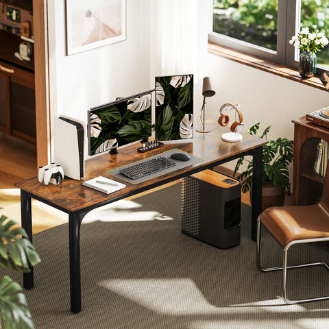 Rootz Computer Desk - Office Table - Rustic Workspace - Lots of Space - Chipboard - 180cm x 60cm x 75cm
