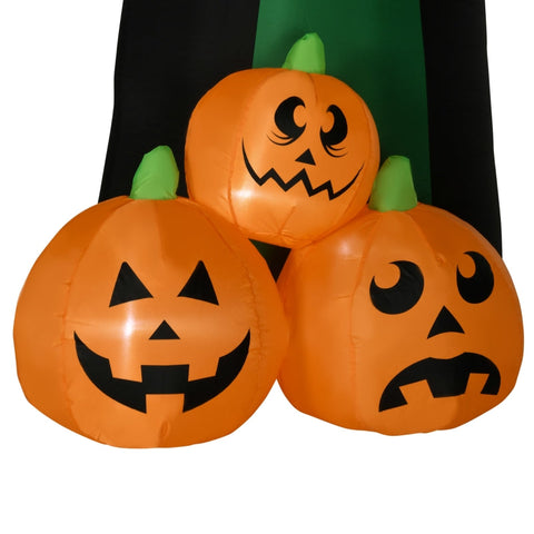 Rootz 8ft Halloween Decoration - Inflatable Pumpkin Ghost - LED Lighted Outdoor Decor - Creates Festive Atmosphere - Easy Setup - Weather-Resistant - 129W x 96D x 240H cm