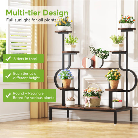 Rootz Corner Plant Shelf Unit - Plant Display Rack - Multi-Tier Stand - Sunlight-Friendly Design - 40 cm Depth x 100 cm Width x 126 cm Height