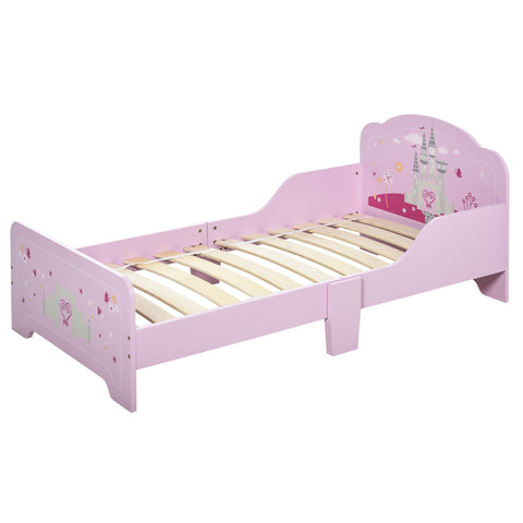 Rootz Children's Bed - Princess Castle Bed - Kids Bed - Slatted Frame Included - MDF Plywood - 143cm x 73cm x 60cm