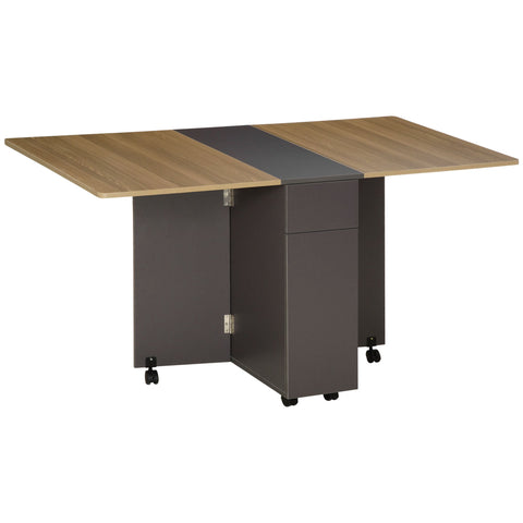 Rootz Folding Dining Table - Space-Saving Table - Portable Dining Table - Integrated Storage - 76cm x 140cm x 74cm