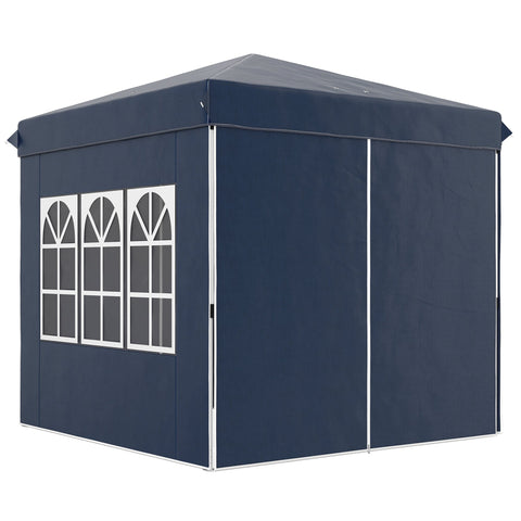 Rootz 2.5m Pop Up Gazebo - Garden Tent - Outdoor Canopy - UPF50+ Protection - 248L x 248W x 270H cm - Includes Side Walls & Carry Bag