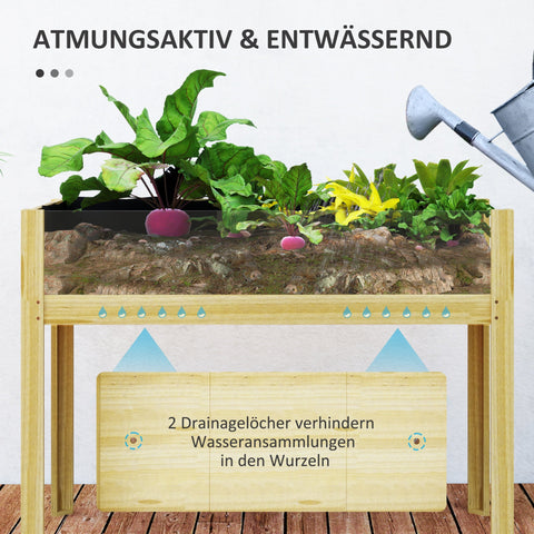 Rootz Raised Garden Bed - Plant Box - Flower Planter - Optimal Drainage - 110 x 50 x 80 cm