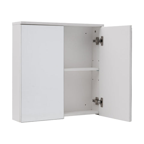 Rootz 3 Piece Bathroom Furniture Set - Bathroom Mirror Cabinet - Washbasin Unit - Soft Close Drawers - MDF - Elegant White - 59x46.5x47cm, 58.5x14x60cm, 120x30x30cm