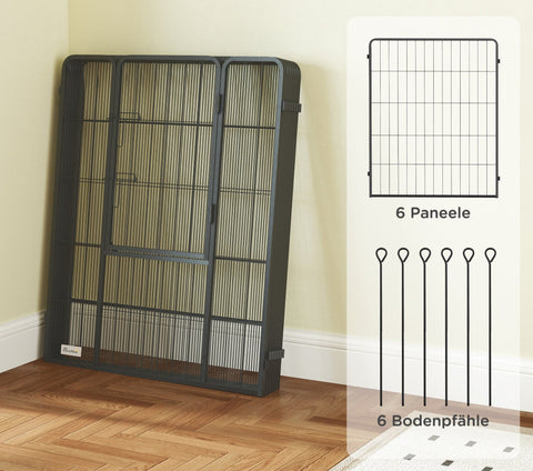 Rootz Dog Fence - Pet Enclosure - Foldable Kennel - Robust Steel - 80cm x 1.5cm x 60cm