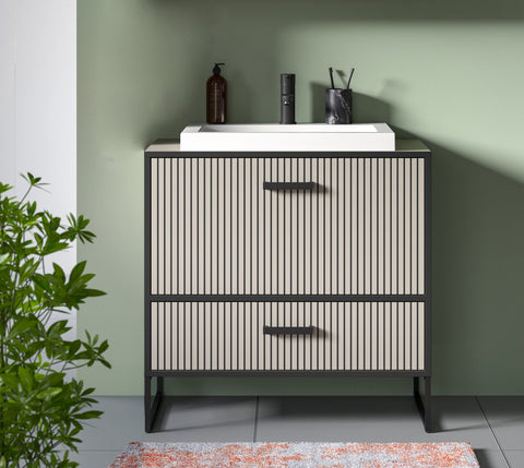 Rootz Vanity Unit Sink Combo - Bathroom Cabinet - Washbasin - Easy Care - 80x84x48 cm