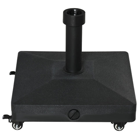 Rootz Parasol Stand with Roller - Umbrella Base - Garden Umbrella Holder - Ultimate Stability - High Mobility - Easy to Fill - 45L x 45W x 39H cm - HDPE Plastic