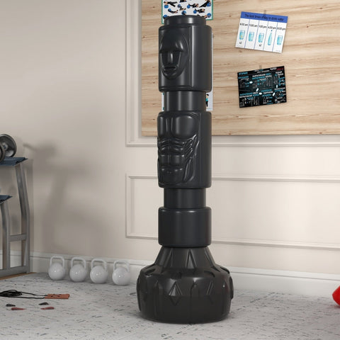 Rootz Standing Punching Bag - Boxing Dummy - Training Equipment - Adjustable Hitting Areas - Sturdy Base - Durable Faux Leather - 56cm x 56cm x 175cm