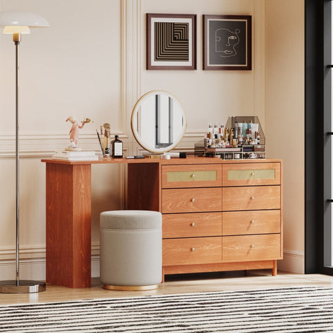 Rootz Dressing Table with Mirror - Vanity Table - Makeup Desk - LED Lighting - 100cm x 40cm x 74cm - Ample Storage & Stylish Design