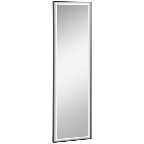 Rootz Wall Mirror - Large Black Mirror - Shatterproof Reflective Surface - Safety Film - 120L x 35W cm - Aluminum Alloy Frame