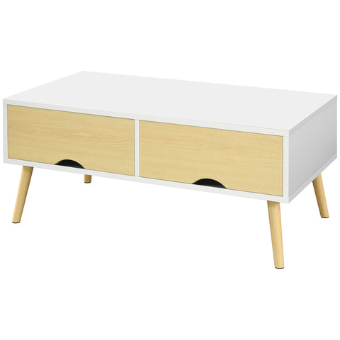 Rootz Coffee Table with Drawers - Modern Coffee Table - Scandinavian Table - Storage Solution - 90 x 48 x 39.4 cm