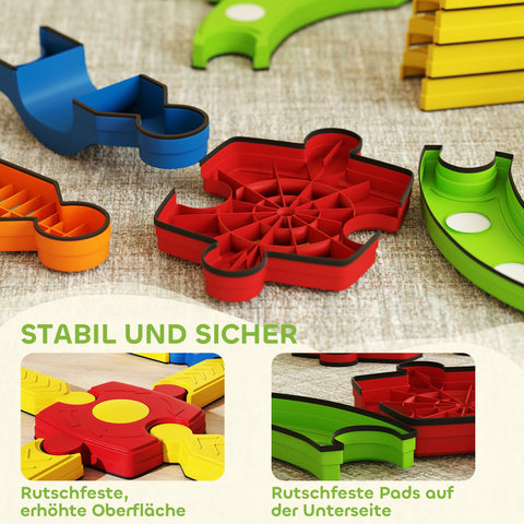 Rootz Kids Balance Beam - Interactive Frame - Non-Slip Bar - Enhances Coordination - 176cm x 176cm x 10.5cm