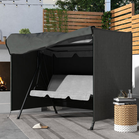 Rootz Garden Swing Cover - Protective Cover - Waterproof Cover - UV Resistant - 205cm x 124cm x 164cm - Grey