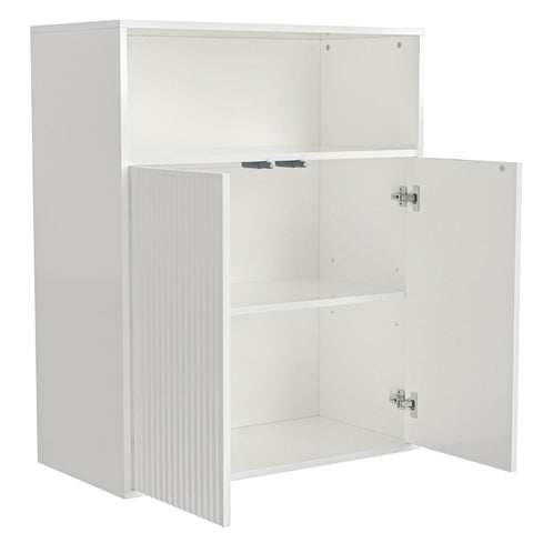 Rootz Elegant White Sideboard - Storage Cabinet - Credenza - Scratch-Resistant - 70L x 35W x 90H cm