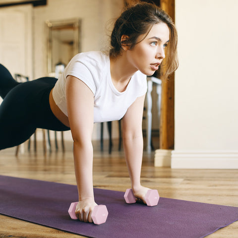 Rootz 6 Set Dumbbells - Steel Dumbbell Set - Weights Set - Hexagonal Shape - Non-Rolling - (1kg, 2kg, 3kg) - 13cmx6cmx6cm, 16cmx7.5cmx7.5cm, 18cmx8cmx8cm