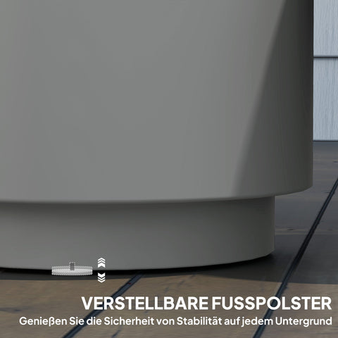 Rootz Outdoor Side Table - Cooler Ice Bucket - Grey Concrete - Keeps Drinks Chilled - Ø37.5 x 43.5H cm